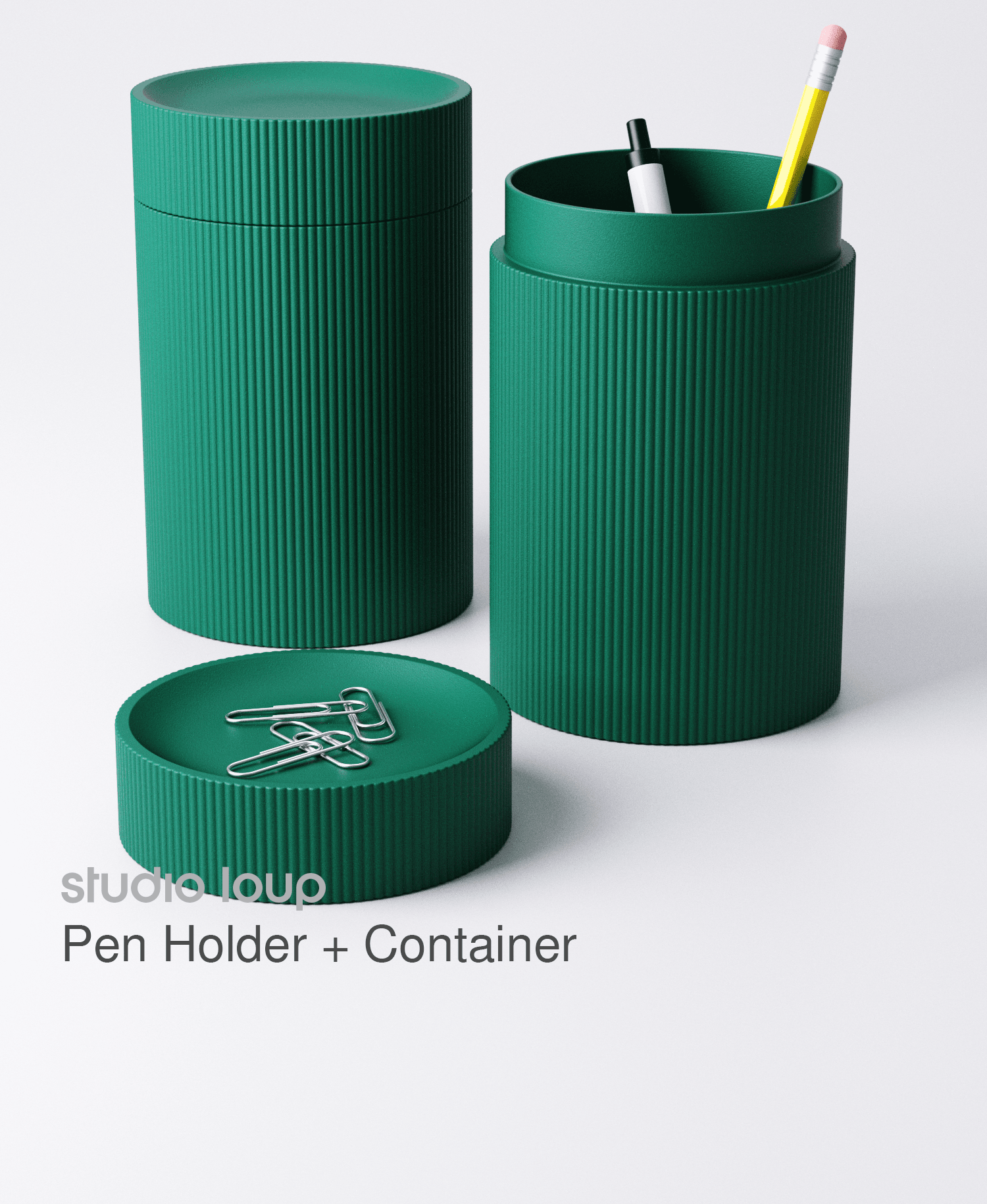 Pen Holder + Tray 3d model