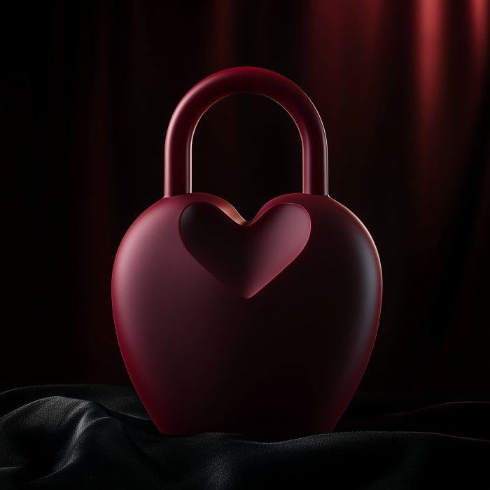 Heart Lock Vase for Romantic Decor 3d model