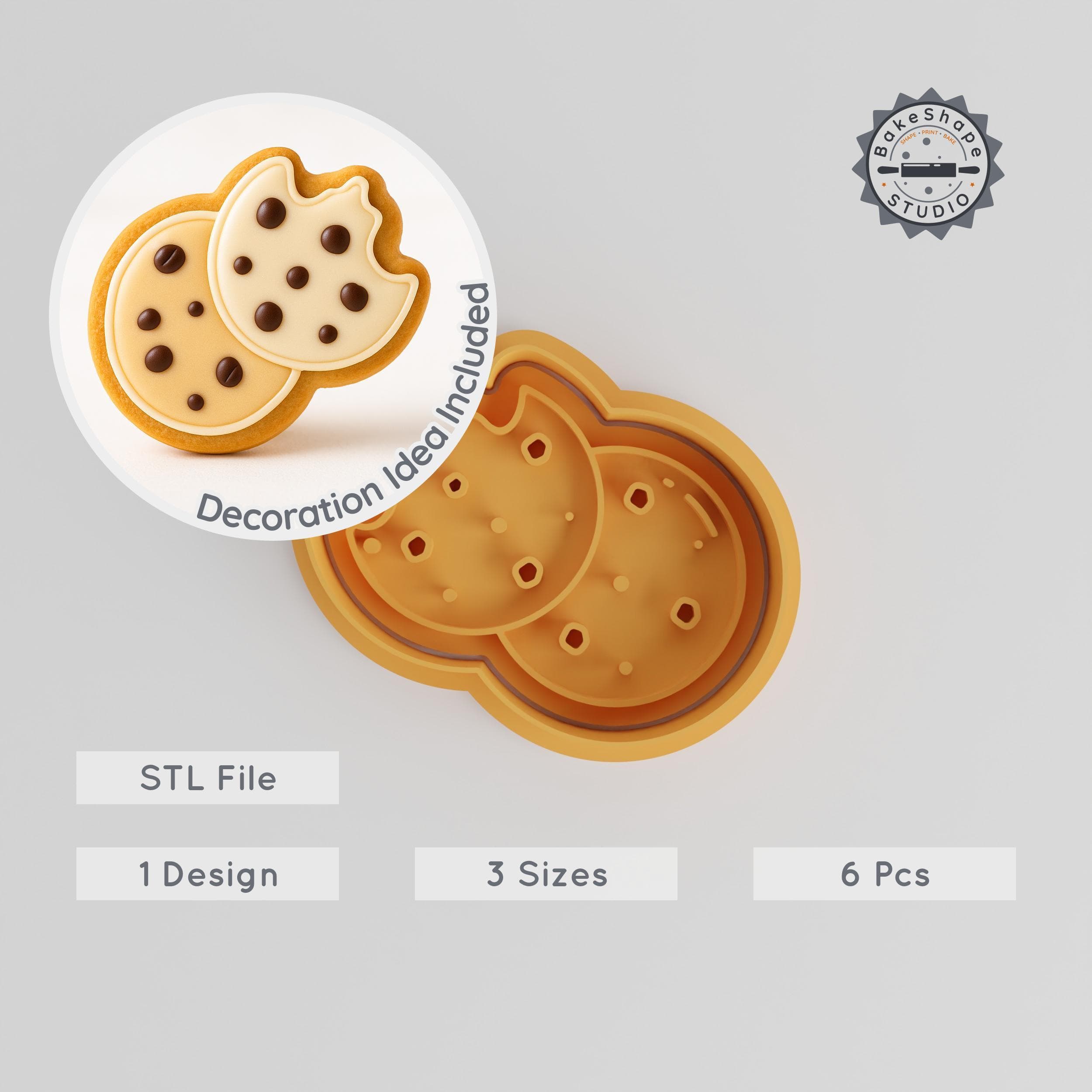 Cookie Shape Cutter & Stamp Set, Perfect for Cookies & Fondant, Includes 6 Pieces in S/M/L Sizes PRODUCT_761 3d model