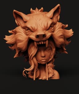 Red Riding Hood Wolf Bust STL | Fantasy 3D Print | Fairytale 3d model