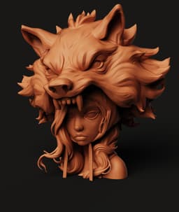 Red Riding Hood Wolf Bust STL | Fantasy 3D Print | Fairytale 3d model