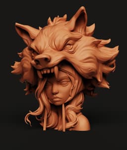 Red Riding Hood Wolf Bust STL | Fantasy 3D Print | Fairytale 3d model