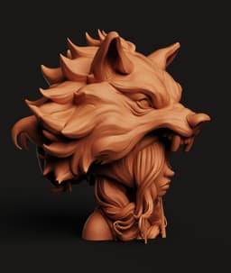 Red Riding Hood Wolf Bust STL | Fantasy 3D Print | Fairytale 3d model