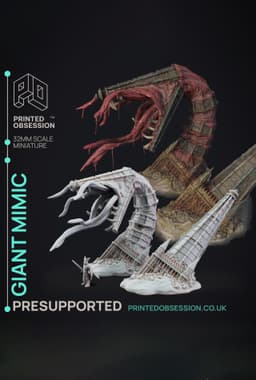 Giant Mimic - Ninja VS Mimics - PRESUPPORTED - Illustrated and Stats - 32mm scale 3d model