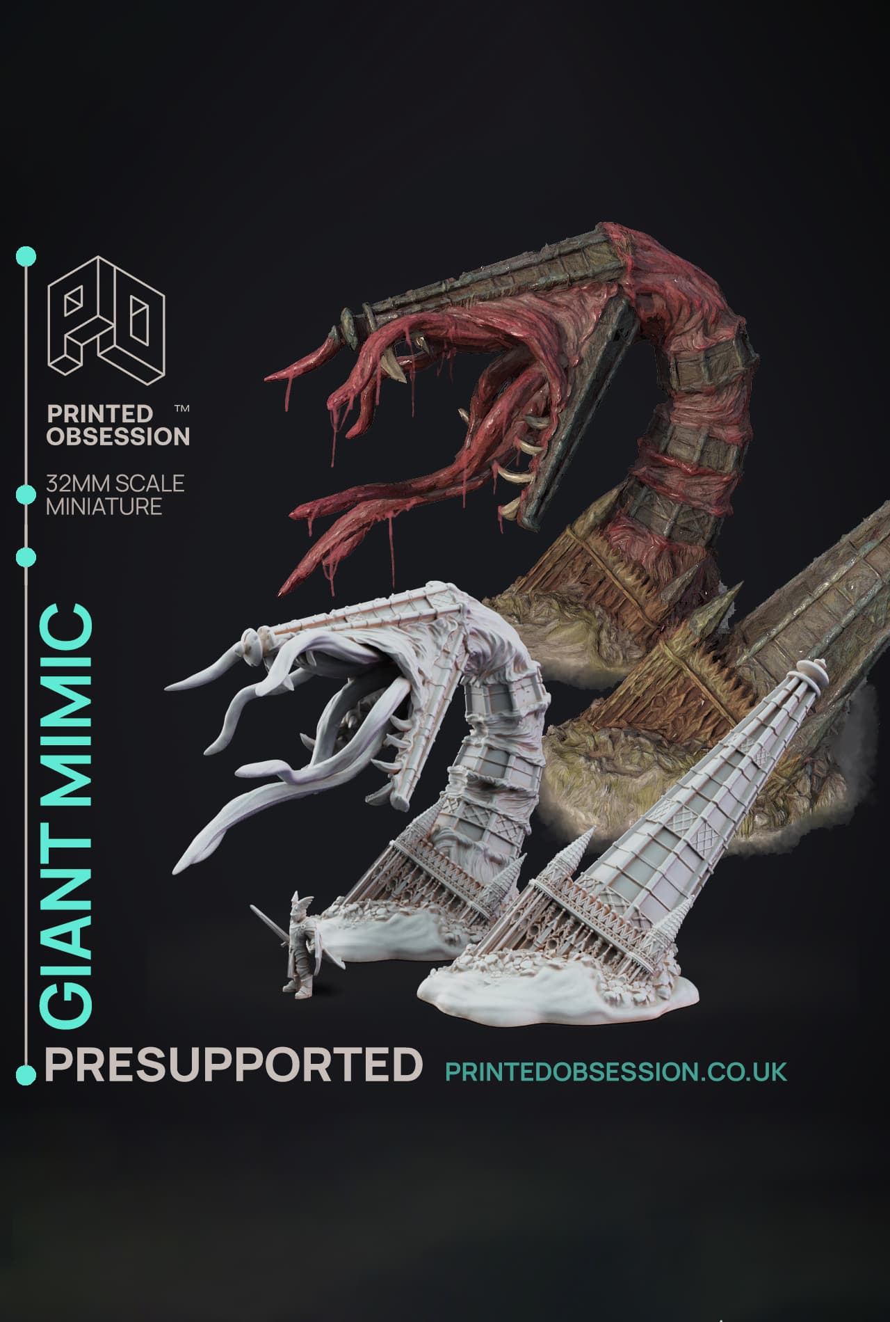Giant Mimic - Ninja VS Mimics - PRESUPPORTED - Illustrated and Stats - 32mm scale 3d model