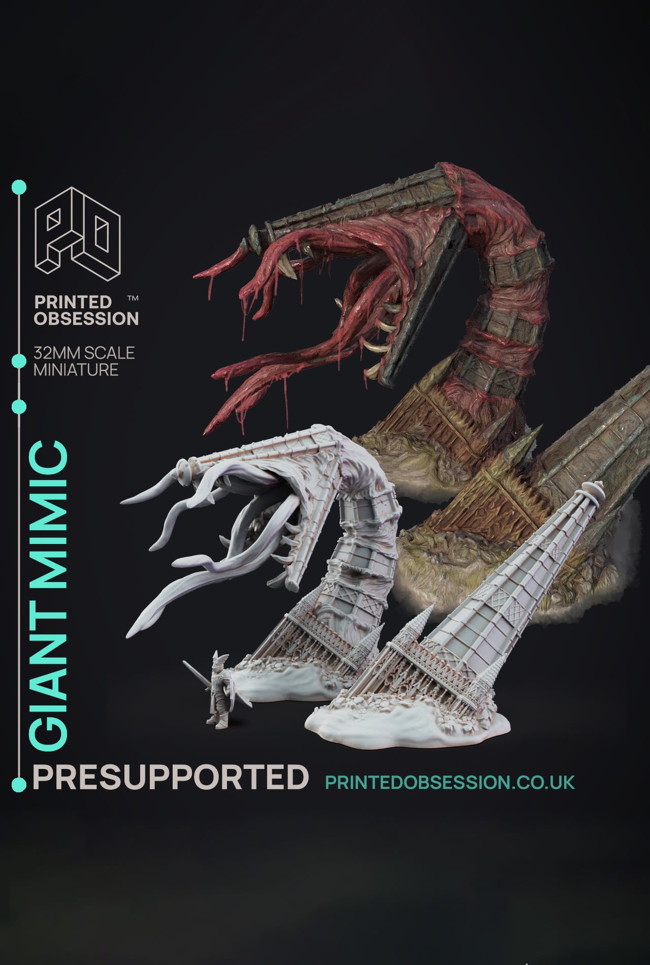 Giant Mimic - Ninja VS Mimics - PRESUPPORTED - Illustrated and Stats - 32mm scale 3d model