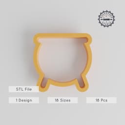 Cauldron Shape Cutter Set, 18-Piece, Sizes 0.75"-5.00", Perfect for Cookies, Fondant & Clay, Halloween, Spooky, Wizard Theme PRODUCT_4401 3d model