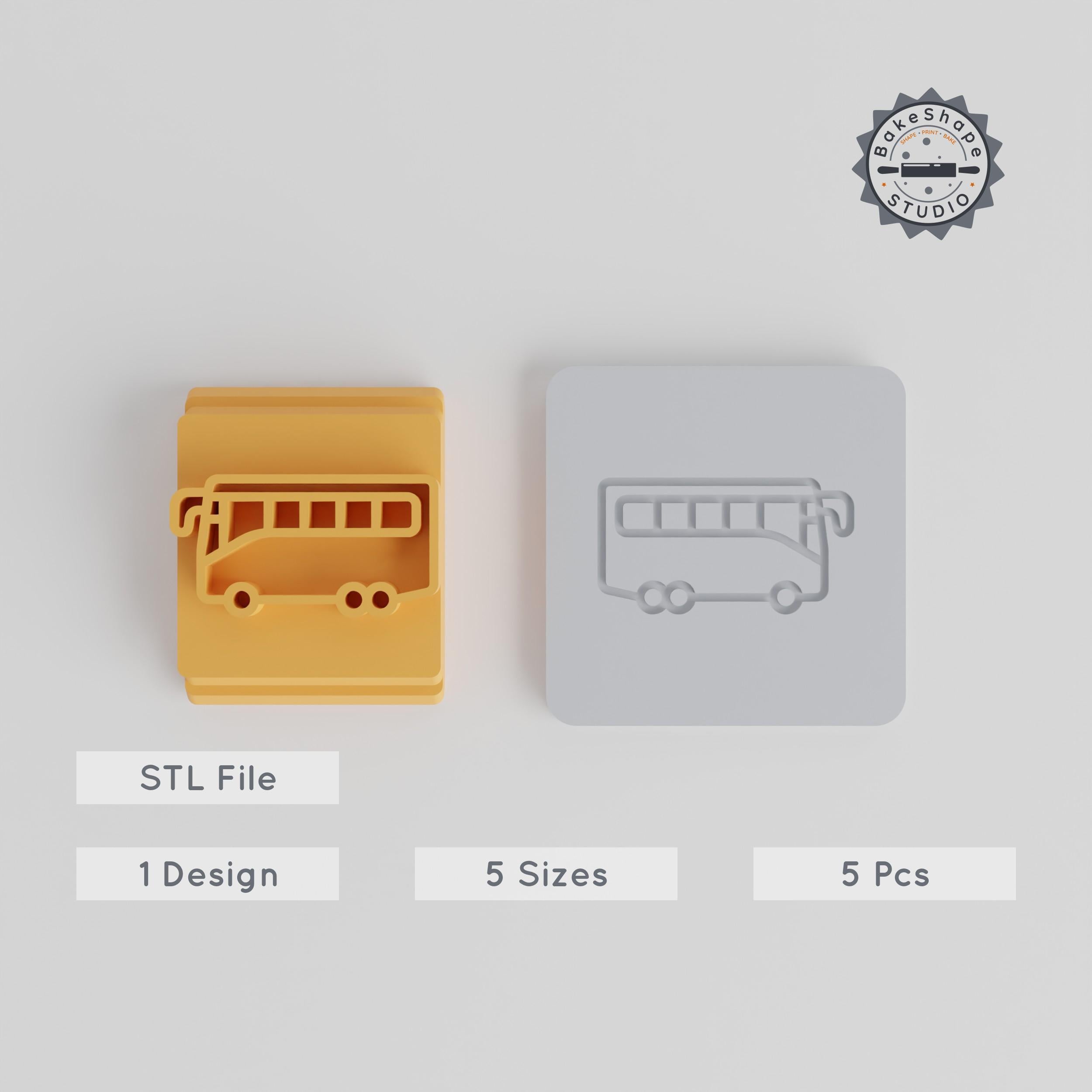 Transport Coach Stamp Tile Set, 5 Motif Sizes, Perfect for Clay, Cookies & Fondant PRODUCT_3307 3d model