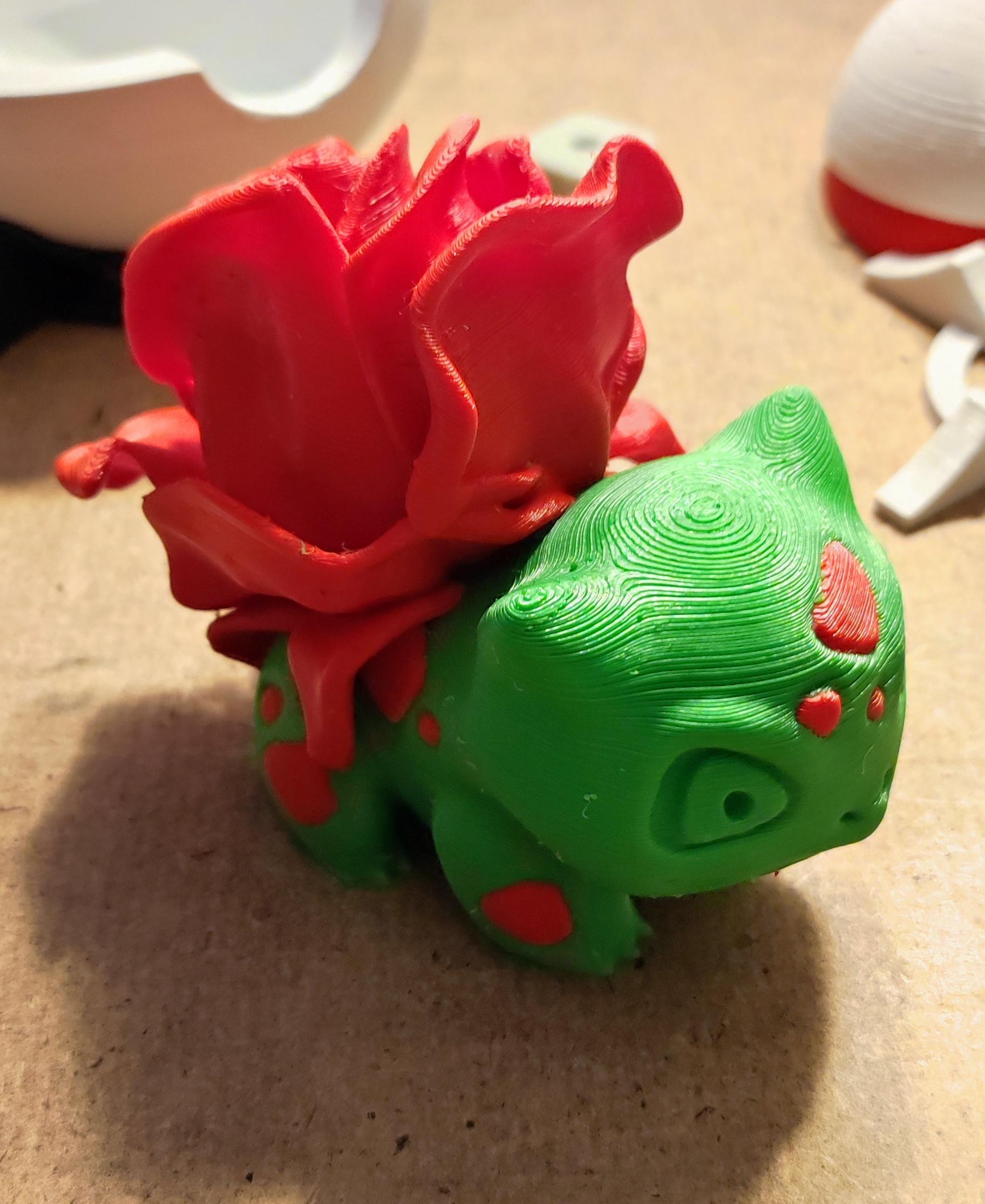 Rose Bulbasaur - Printed on Sovol SV02 with Material4Print PLA Red&Green - 3d model