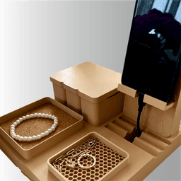 Bedside Organizer with Phone Stand & Cable Storage 3d model