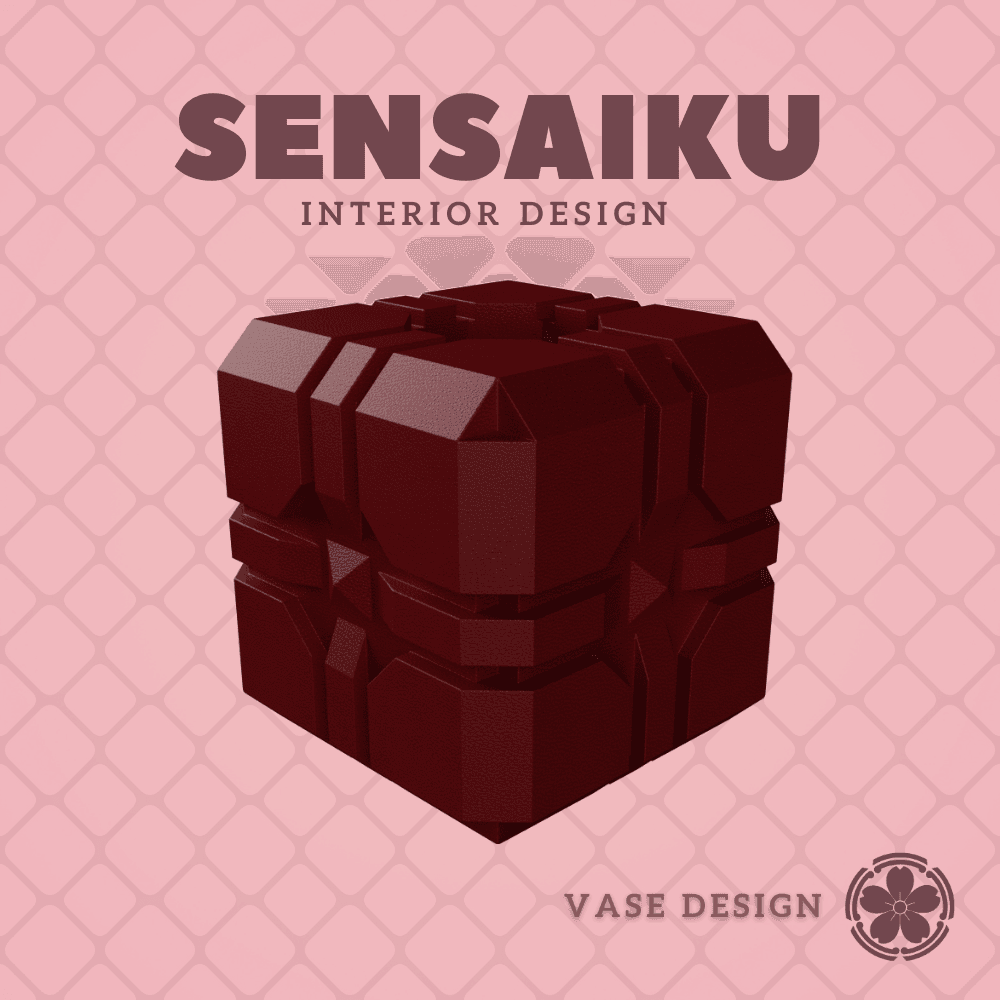 21. Cube 21 Custom Vase Design - Ikebana Home Decoration 3d model