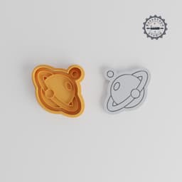 Saturn Shape Cutter & Stamp Set, Space Theme, Cookie & Fondant Tool, Small Medium Large Sizes PRODUCT_170 3d model