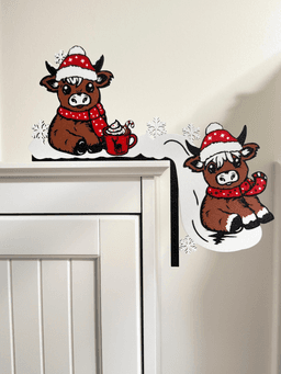 3D PRINTED HIGHLAND COW CORNER DECOR CHRISTMAS DECOR HOLIDAY HIGHLAND COW HOME DECOR 3d model