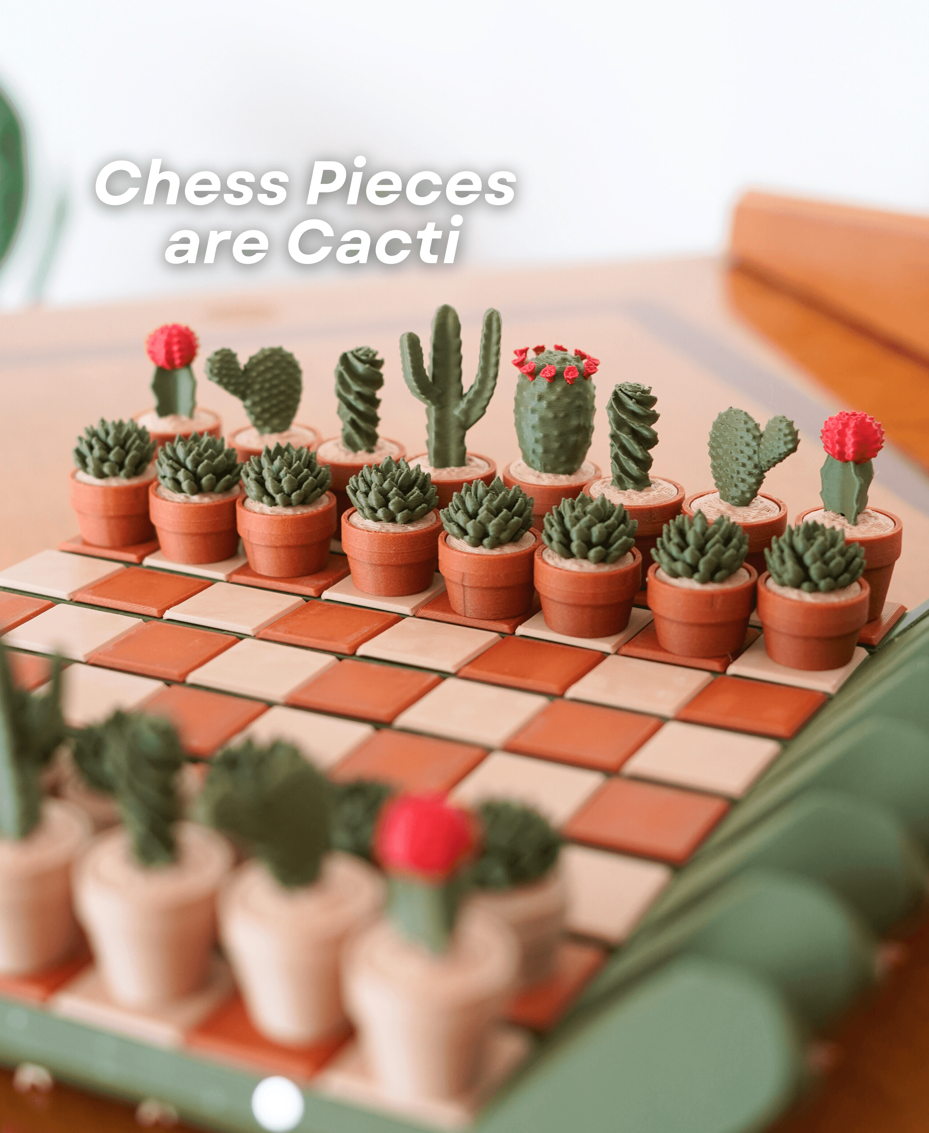 CactiChess - Roll up Cactus Chess Set 3d model