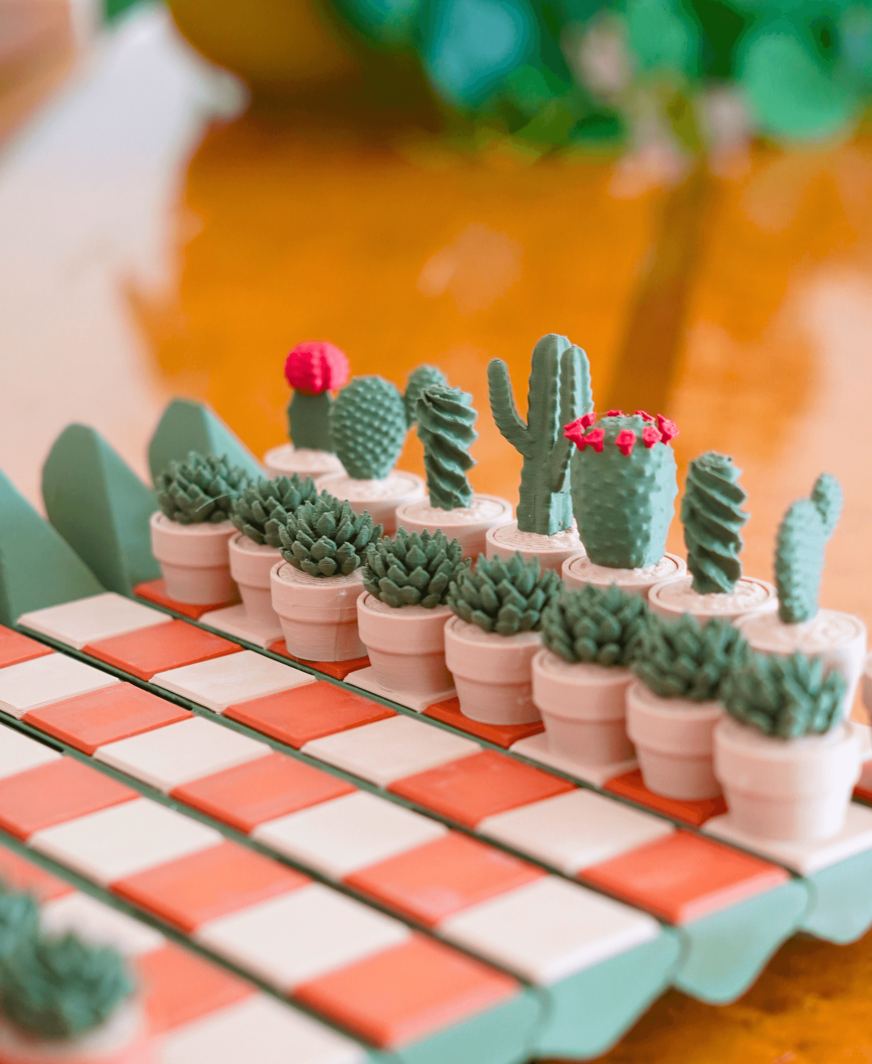 CactiChess - Roll up Cactus Chess Set 3d model
