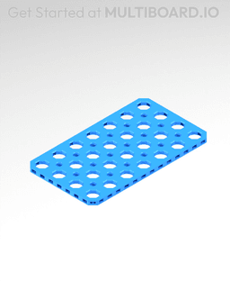 7x4 MU - Mid Hole, Small Thread MU - MultiBoard Plate 3d model