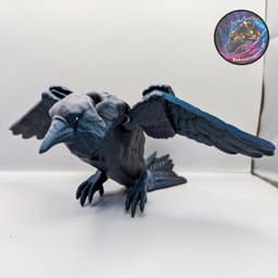 flexi crow print in place 3d model