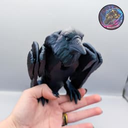 flexi crow print in place 3d model