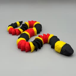Articulated Coral Snake | Pre-Painted + Optional 8mm Glass Eye Version 3d model