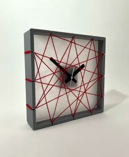 Timeline Clock - Wall Shelf Mantel Desk Clock - String Clock 3d model