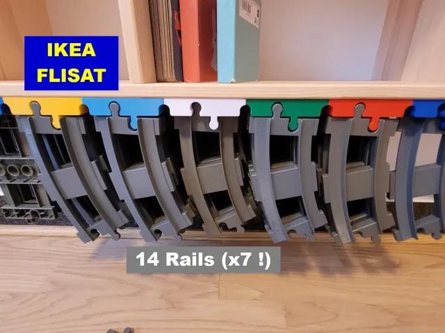 Duplo train Rail Storage for IKEA FLISAT - Bottom 3d model