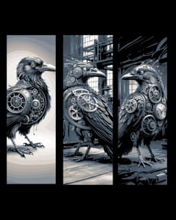 Visions of a Steampunk World - The Mechanical Birds - Set of bookmarks 3d model