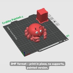 Flexi Articulated Crab with pre-colored 3MF included 3d model