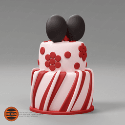 Cake in Minnie Mouse style 3d model