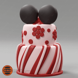 Cake in Minnie Mouse style 3d model