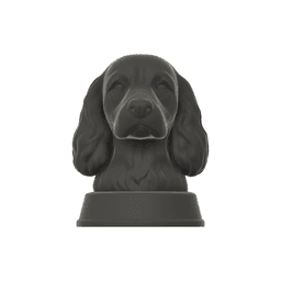 English Cocker Spaniel Dog Bust V2 - Dog Statue - STL 3MF - 3D Printable Dog Model - Pet Memorial 3d model
