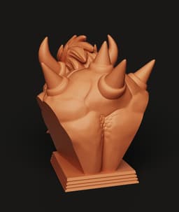 Bowser King Koopa Bust | Mario Villain Statue | Fan Art 3D Print 3d model