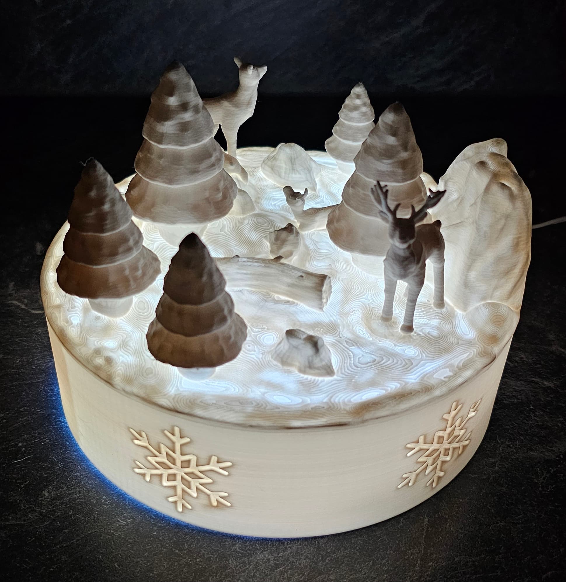 Reindeer family in the forest 3d model