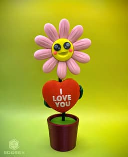 Valentine's Daisy 3d model