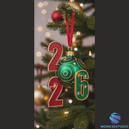 Happy New Year 2026 Wishes, Printable Christmas Decoration 3D Model STL for My Customers 3d model