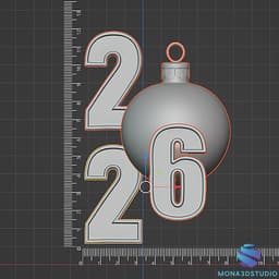 Happy New Year 2026 Wishes, Printable Christmas Decoration 3D Model STL for My Customers 3d model