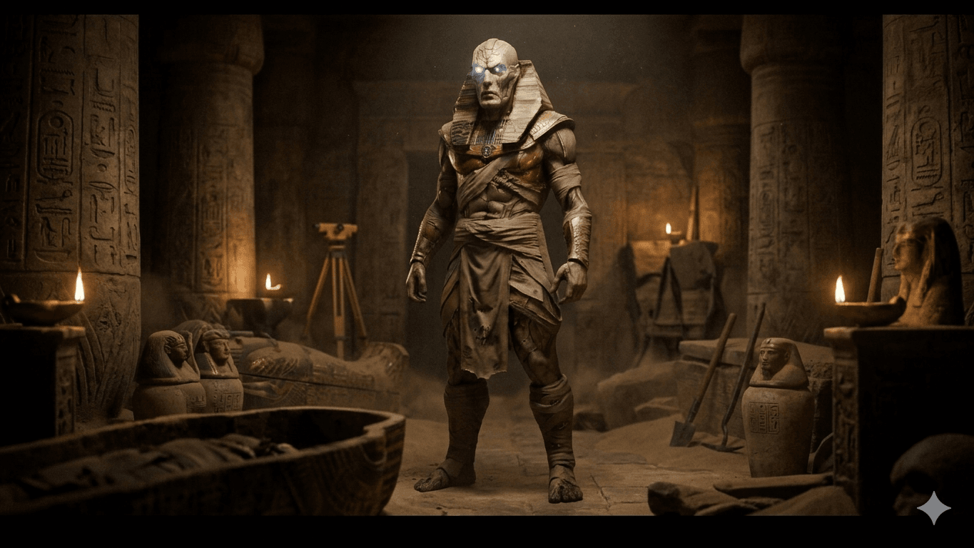 Undead Egyptian Pharaoh Warrior - Game Ready PBR Rigged Character 3d model