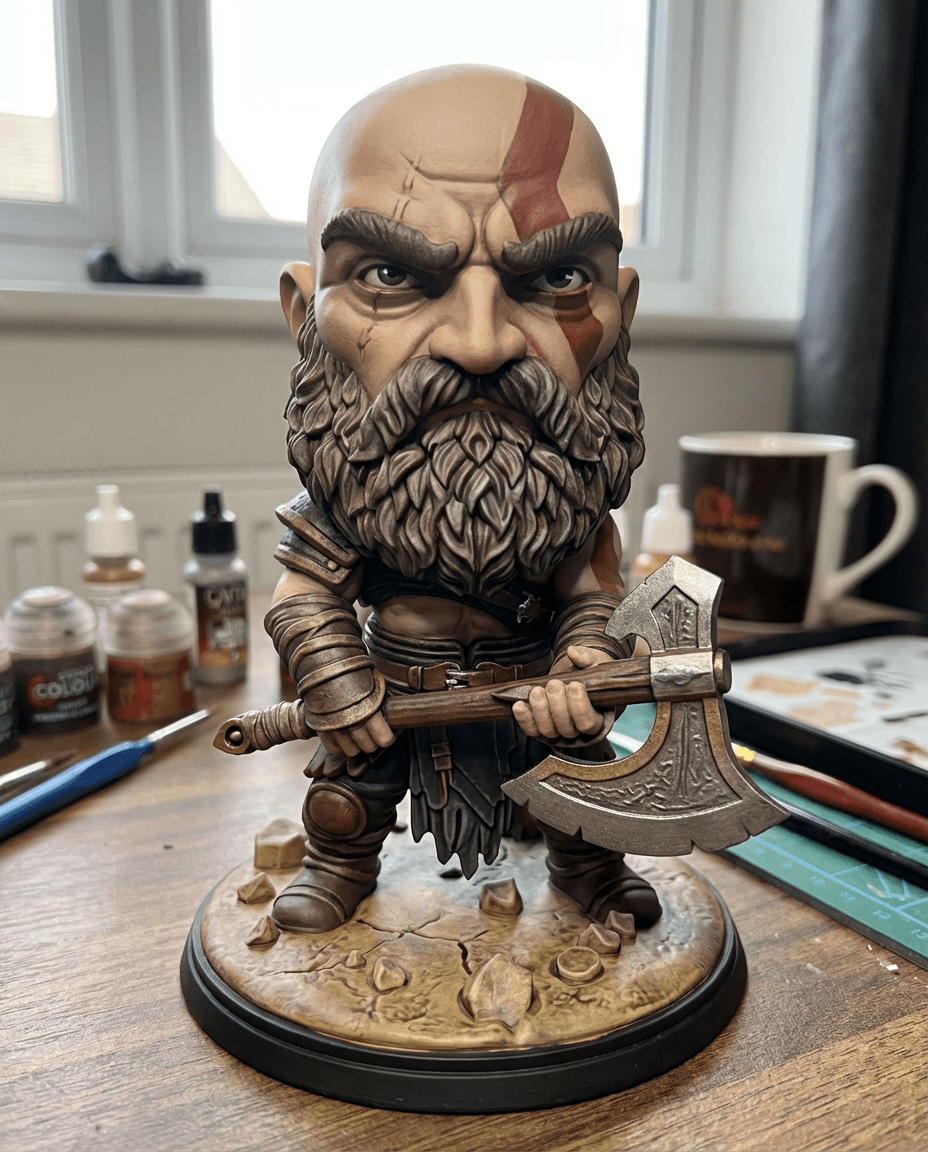 Kratos God of War Chibi | Ragnarok Viking Figure 3d model
