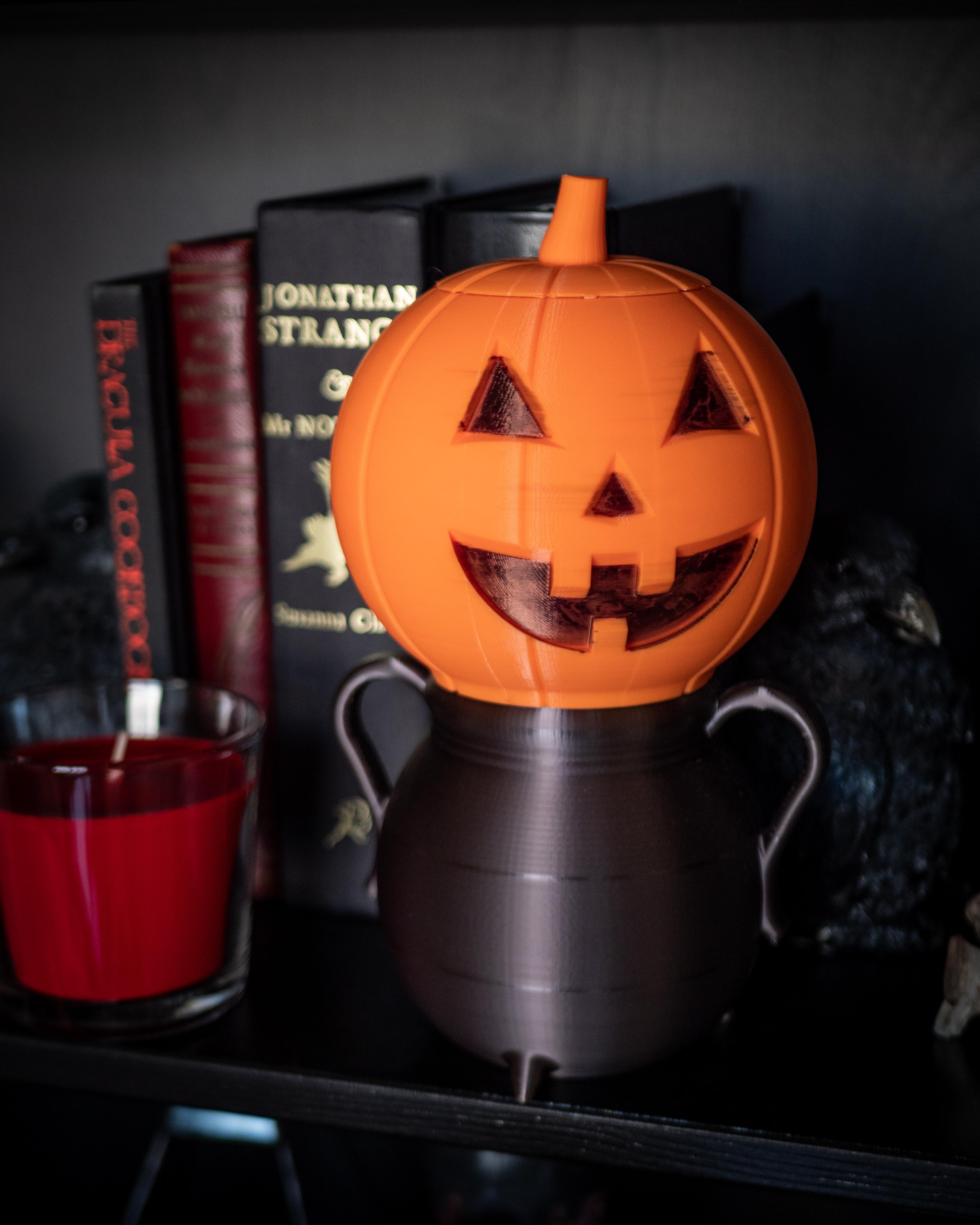 Jack-O'-Lantern Pumpkin Can Cup - 12oz Can Koozie for Halloween! - Sharpie colored Jack O Lantern! HA - 3d model