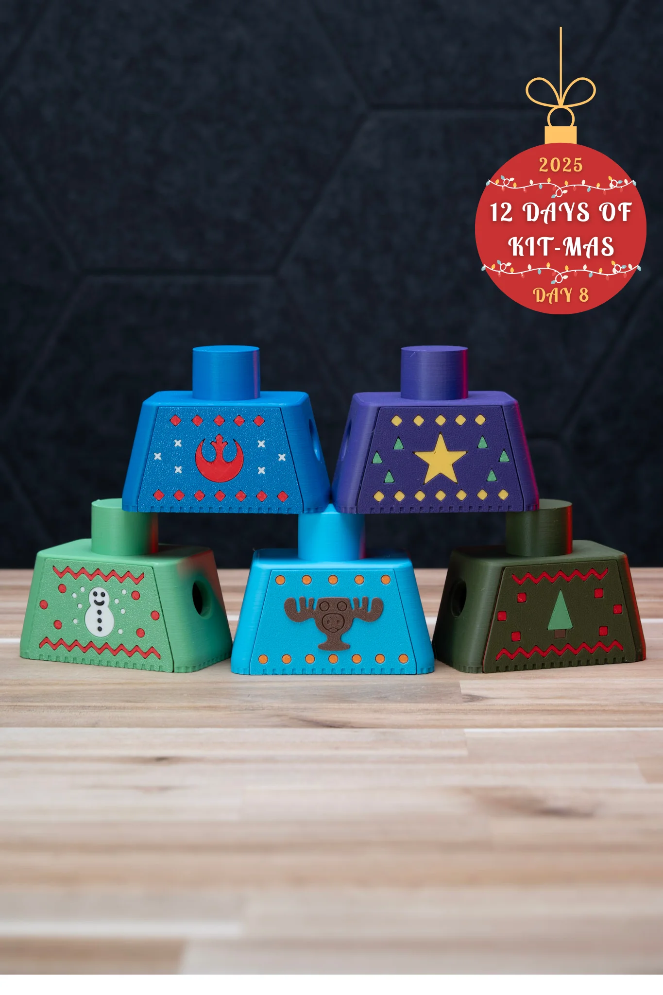Christmas Sweaters for Chunkables Pack | No Supports, No AMS, No Glue 3d model