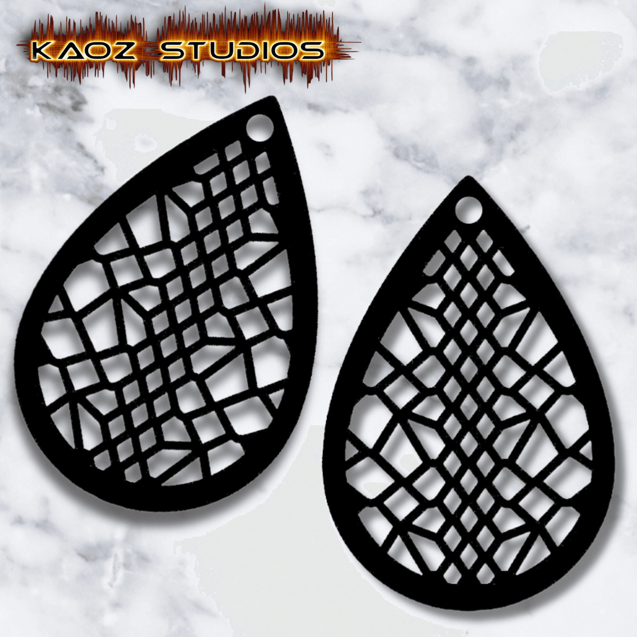 snake print earrings 3d model