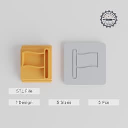 Flag Stamp Tile Collection, 5 Motif Sizes for Clay, Cookies & Fondant, Perfect for Party Celebrations PRODUCT_4654 3d model