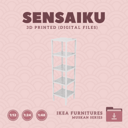 Miniature Replica 01. MUSKAN Shelf unit for Miniature Dollhouse - IKEA - 3D Print Instant Download 3d model