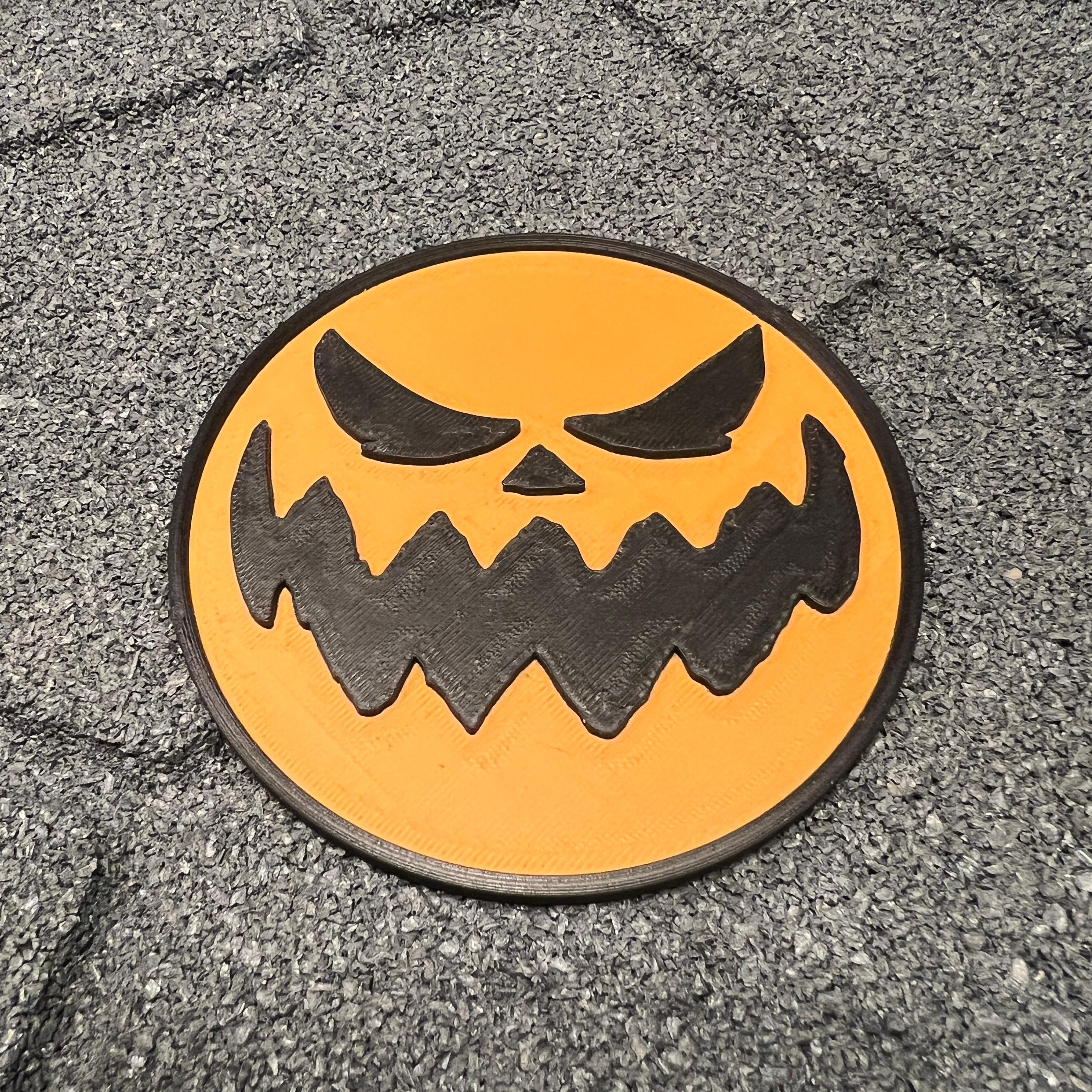 Scary Pumpkin Coaster 3d model