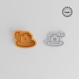 Hat Shape Cutter & Stamp Set, 6 Piece Cookie & Fondant Tool, Includes Cap, Fedora, Top Hat, Beanie Designs, Sizes S M L PRODUCT_5478 3d model