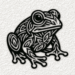 tribal frog 3 wall art home decor 3d model