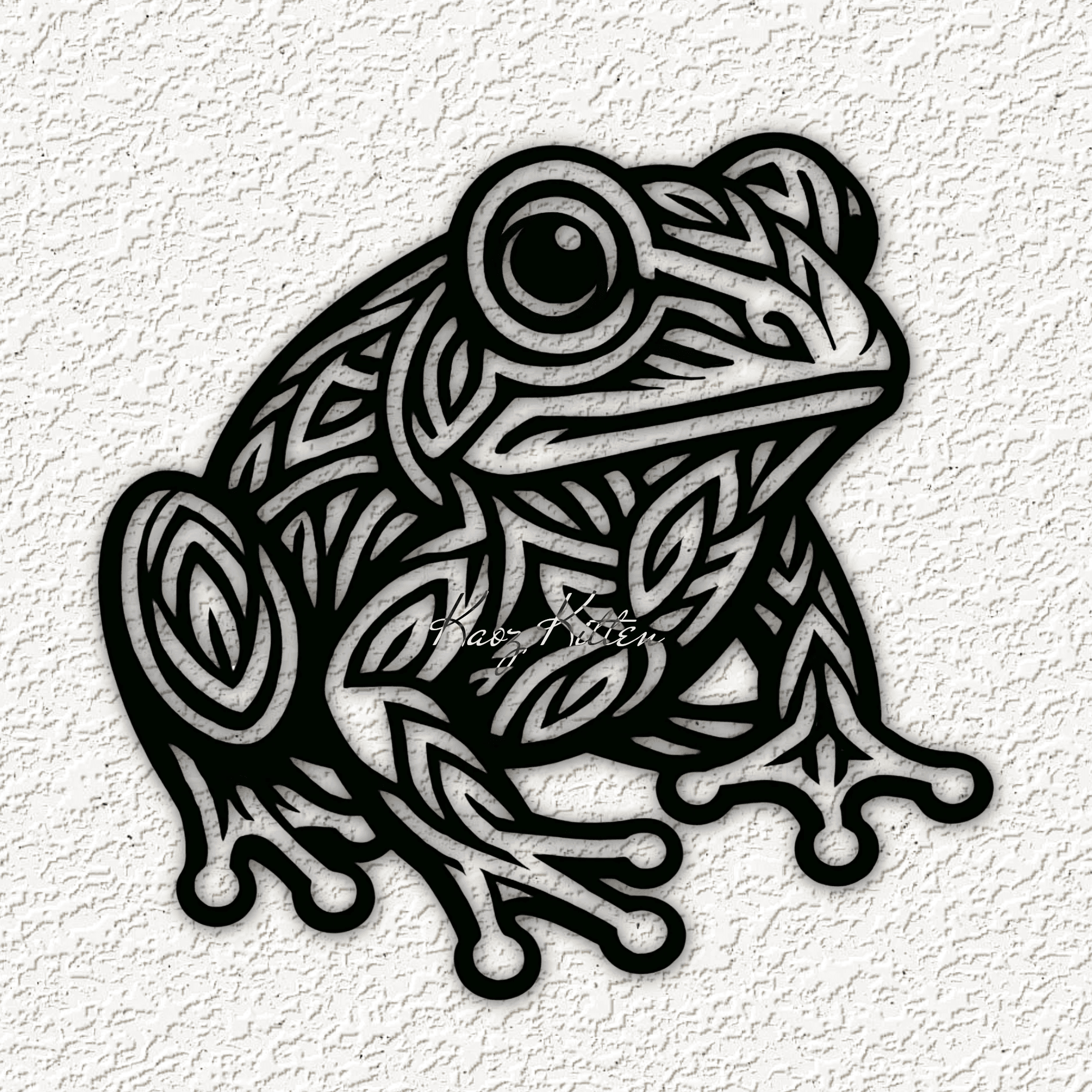 tribal frog 3 wall art home decor 3d model