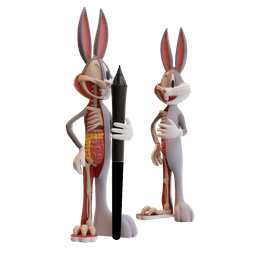 Anatomical Wabbit Pen Holder 3d model