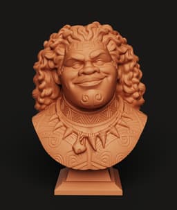 Polynesian Demigod STL | Character Bust 3D Print | Fan Art Statue 3d model