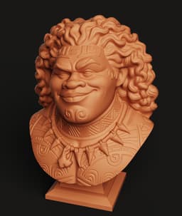 Polynesian Demigod STL | Character Bust 3D Print | Fan Art Statue 3d model