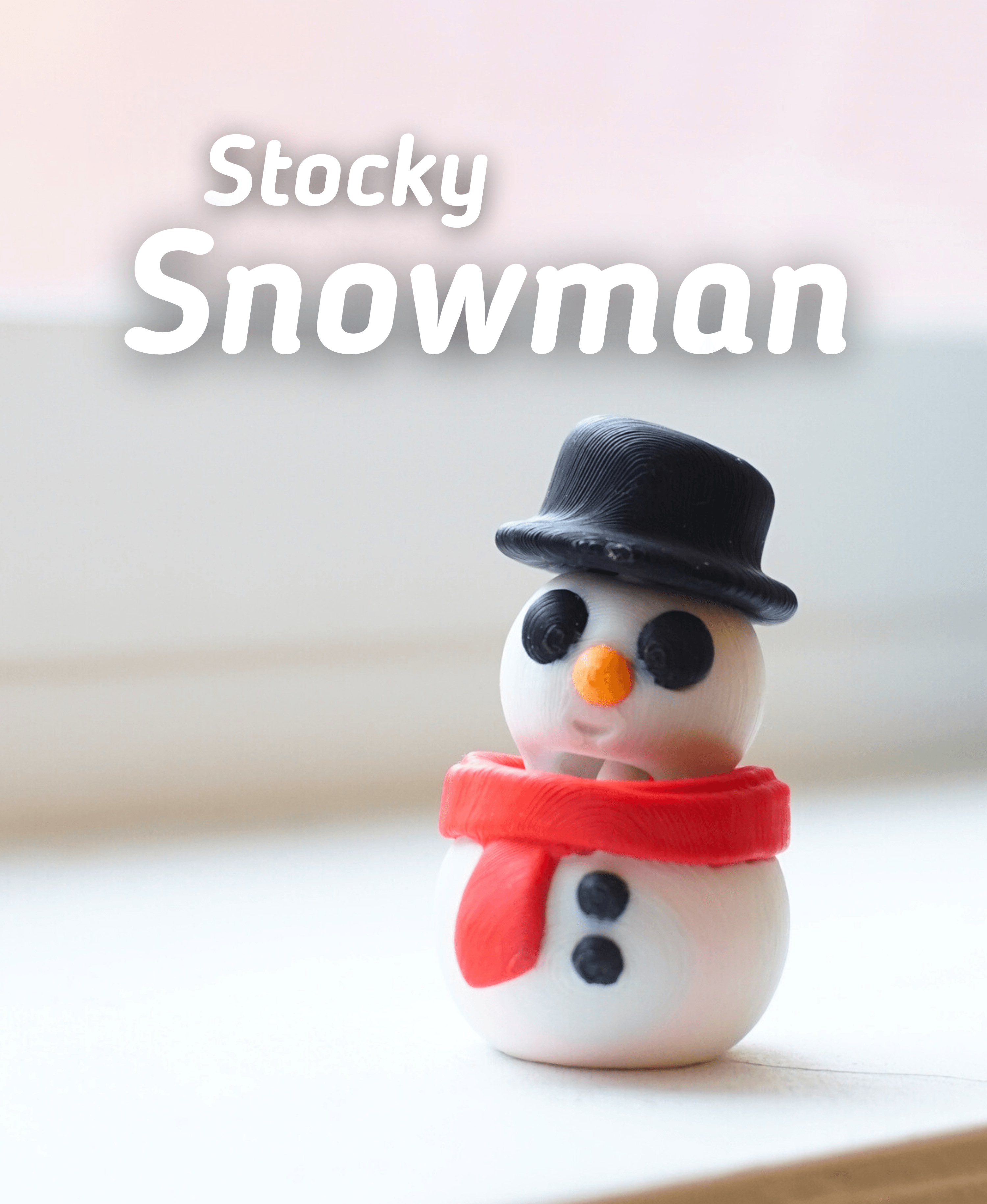 Stocky Snowman- Articulated Fidget Snowman - Keychain - Magnet - Ludo 3D Printed Flexy Fidget Toy 3d model